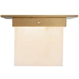 Patina Brass/Alabaster 5x8inch Mineral Flush Mount-Square by Alora Lighting