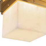 Patina Brass/Alabaster 5x8inch Mineral Flush Mount-Square by Alora Lighting Details