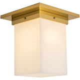 Patina Brass/Alabaster 8x8inch Mineral Flush Mount-Square by Alora Lighting