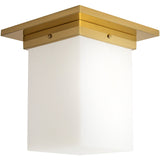 Patina Brass/Alabaster 8x8inch Mineral Flush Mount-Square by Alora Lighting