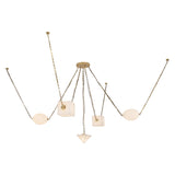 Patina Brass/Alabaster Mineral Chandelier by Alora Lighting