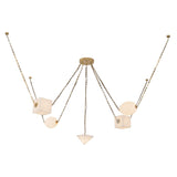Patina Brass/Alabaster Mineral Chandelier by Alora Lighting