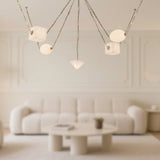 Patina Brass/Alabaster Mineral Chandelier by Alora Lighting