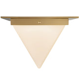 Patina Brass/Opal Glass 11inch Mineral Flush Mount-Pyramid by Alora Lighting