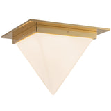 Patina Brass/Opal Glass 11inch Mineral Flush Mount-Pyramid by Alora Lighting