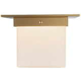 Patina Brass/Opal Glass 5x8inch Mineral Flush Mount-Square by Alora Lighting
