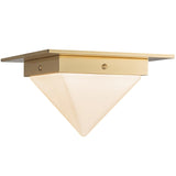 Patina Brass/Opal Glass 8inch Mineral Flush Mount-Pyramid by Alora Lighting
