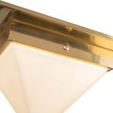 Patina Brass/Opal Glass 8inch Mineral Flush Mount-Pyramid by Alora Lighting Details