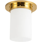 Patina Brass/Opal Glass 8x8inch Mineral Flush Mount-Round by Alora Lighting