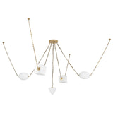 Patina Brass/Opal Glass Mineral Chandelier by Alora Lighting