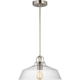 Payton Pendant — 15", Clear, Brushed Steel