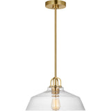 Payton Pendant — 15", Clear, Satin Brass
