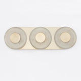 Pearl Vanity Light Vintage Brass 3 Lights By Corbett Side View