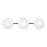 Pearlesque Wall Sconce 3-Light Matte Black