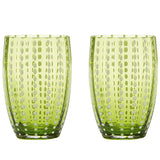 Perle Tumbler Set Of 2 Apple Green By Zafferano