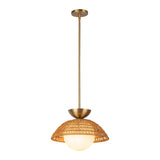 Perth Pendant Light Brushed Gold Opal Matte Glass By Alora
