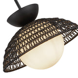 Perth Pendant Light Matte Black Opal Matte Glass By Alora Detailed View
