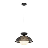 Perth Pendant Light Matte Black Opal Matte Glass By Alora