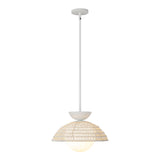 Perth Pendant Light White Opal Matte Glass By Alora Front View