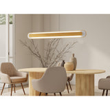 Petra Rounded Linear Pendant with White Stone Accent by Accord in Dining Room