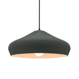 Pewter Green-Black Cord Crease Large Ceramic Pendant by Justice Design