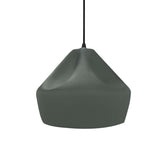 Pewter Green-Black Cord Crease Small Ceramic Pendant by Justice Design