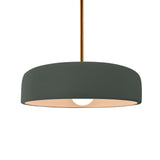 Pewter Green Rigid Stem Kit Ceramic Medium Spire Pendant by Justice Design