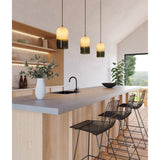 Pharos Pendant Lights by Cerno lifestyle - three hand-blown glass pendants over a kitchen island