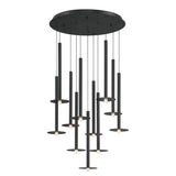 Piatto 11 Light Chandelier Matte Black By LibCo