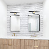 Pierro Vanity Light Black Brushed Brass Small By Eglo Lifestyle View