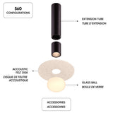 Pillar Large Black Glass Ball Modular Flush Mount By DALS - Lifestyle View3