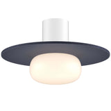 Pillar Small White Glass Ball Modular Flush Mount 8 Inch Dark Blue By DALS