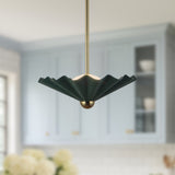 Pine Green 16inch Furrow Pendant by Alora Lighting