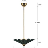 Pine Green 16inch Furrow Pendant by Alora Lighting Dimensions