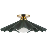 Pine Green 16inch Furrow Semi-Flush Mount by Alora Lighting