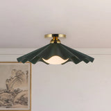 Pine Green 16inch Furrow Semi-Flush Mount by Alora Lighting