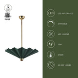 Pine Green 25inch Furrow Pendant by Alora Lighting Light Source