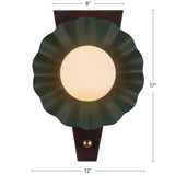 Pine Green Furrow Wall Sconce by Alora Lighting Dimensions
