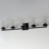 Pinn Bath Vanity Light Black / Satin Brass by Maxim Lighting
