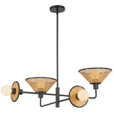 Piper Chandelier Matte Black By Alora - Side View