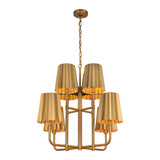 Plisse Chandelier — 30 Inch, Aged Gold