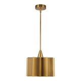 Plisse Drum Pendant — Aged Gold