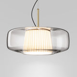 Plisse Suspension by Vistosi, Finis: Matte Steel, Color: Crystal,| Casa Di Luce Lighting
