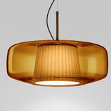 Plisse Suspension by Vistosi, Finis: Bronze, Color: Dark Amber,| Casa Di Luce Lighting