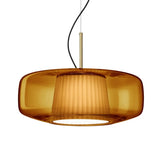 Plisse Suspension by Vistosi, Finis: Matte Steel, Color: Dark Amber,| Casa Di Luce Lighting
