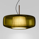 Plisse Suspension by Vistosi, Finis: Bronze, Color: Old Green,| Casa Di Luce Lighting
