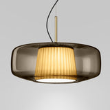 Plisse Suspension by Vistosi, Finis: Matte Steel, Color: Satin Steel,| Casa Di Luce Lighting