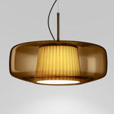 Plisse Suspension by Vistosi, Finis: Bronze, Color: Terracotta,| Casa Di Luce Lighting