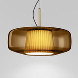 Plisse Suspension by Vistosi, Finis: Matte Steel, Color: Terracotta,| Casa Di Luce Lighting