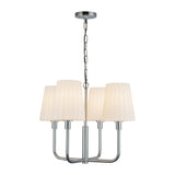 Plisse White Shade Chandelier — 23 Inch, Chrome